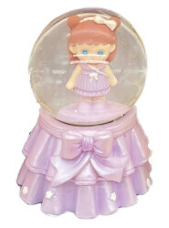 Taros Small Size Light-Up Snow Globe With Girl In Bow 6478 - 3