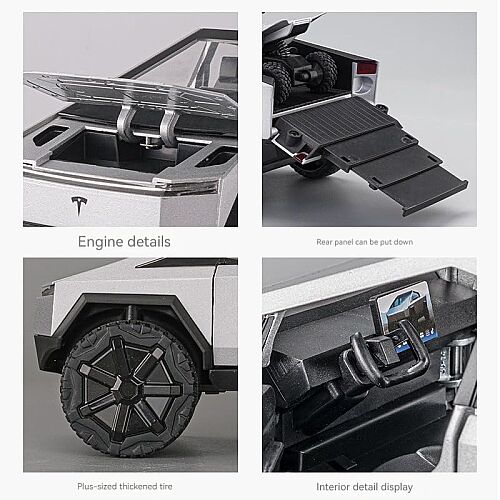 Tesla Cyber ​​Truck Pull Back Die Cast Car Cz146A - 7