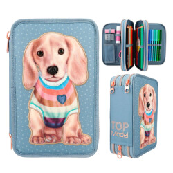Top Model 3-Tier Full Pencil Case With Dog Design 412561 - 1