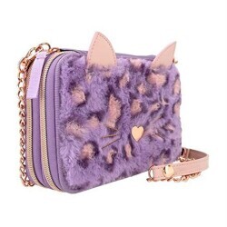 Top Model Double Pencil Case With Metal Chain Lilac Leo Love 412149 - 3