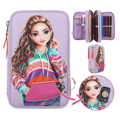 Topmodel 3-Layer Pencil Case With Telephone Figure And Filling 412842 - 1