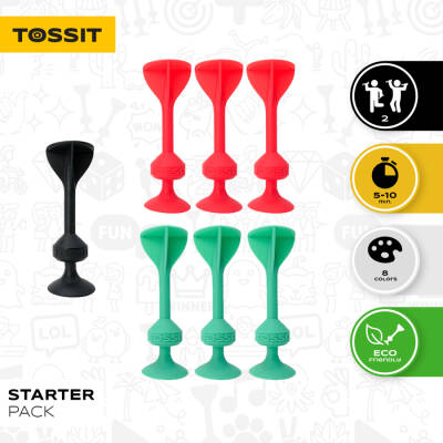 Tossit Silicone Darts - Starter Set - Red/Cyan TS0000RC - 2
