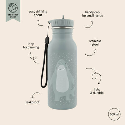 Trixie 41-225 | Stainless Steel Water Bottle 500Ml - Mr.Shark - 3