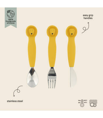 Trixie 96-432 Silicone Cutlery Set (3 Pieces) - Mr. Lion - 2