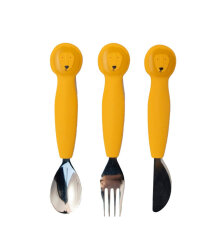 Trixie 96-432 Silicone Cutlery Set (3 Pieces) - Mr. Lion - Trixie