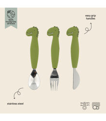 Trixie 96-442 Silicone Cutlery Set (3 Pieces) - Mr. Dino - 2