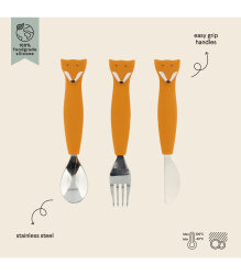 Trixie 96-448 Silicone Cutlery Set (3 Pieces) - Mr. Fox - 2