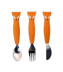 Trixie 96-448 Silicone Cutlery Set (3 Pieces) - Mr. Fox - 1