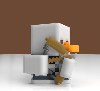 Tubbz Minecraft Skeleton Boxed Lisanslı Cosplay Ördek Collectible Figür - 2