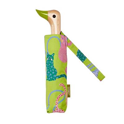 Umbrella Original Duckhead Duck Kompakt Şemsiye Arty Cats Lime-CP076 - 1