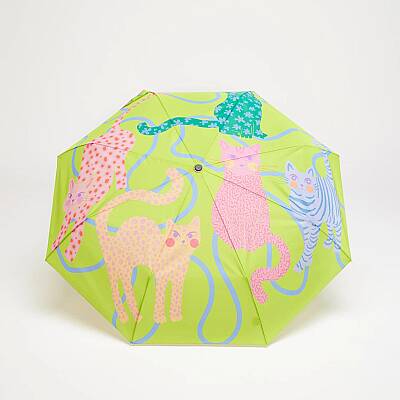 Umbrella Original Duckhead Duck Kompakt Şemsiye Arty Cats Lime-CP076 - 2