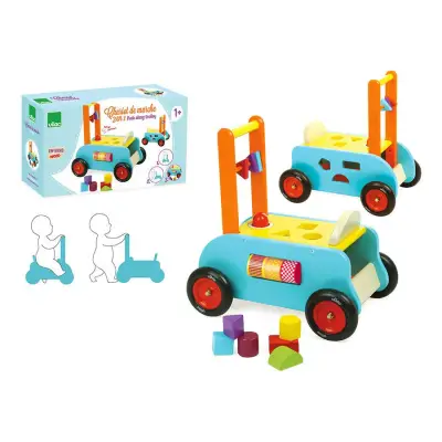 Vilac 3 İn 1 Push Along Trolley İtmeli Şekil Oyunlu Araba - 3