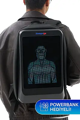 Zampago Glow Led Ekranlı Sırt Çantası-Siyah ZG-T4-B - 6