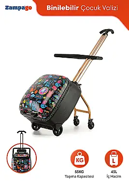ZampaGo Motto Kabin Boy Çocuk Valizi KS-K1-B - 7