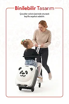 ZampaGo Panda Kabin Boy Çocuk Valizi KS-K2-W - 6