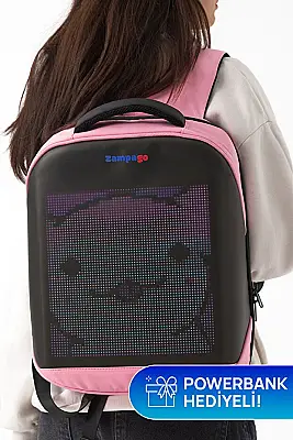 Zampago Urban Led Ekranlı Sırt Çantası-Pembe ZG-T3-P - 6