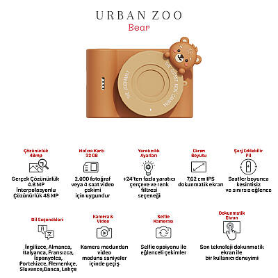Zoo Family Bear C5 Dijital Kamera ve Fotoğraf Makinesi - 7