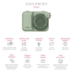 Zoo Family Dino Green P2 Dijital Kamera ve Fotoğraf Makinesi (Anında Baskı Alınabilen) - 10