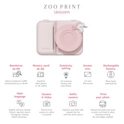 Zoo Family Unicorn P2 Dijital Kamera ve Fotoğraf Makinesi (Anında Baskı Alınabilen) - 7