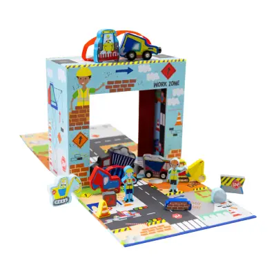 Floss & Rock Ahşap Figürlü Oyun Kutuları / Construction 45P6473 - 1