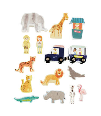 Floss&Rock Ahşap Figürlü Oyun Kutuları - Jungle 41P3658 - 5