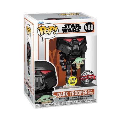 Funko POP Figür Star Wars: Mandalorian Dark Trooper With Child Glow Special Edition 58286 - 1