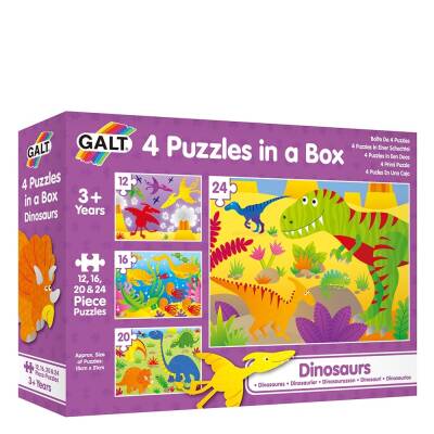 Galt 4 Puzzles İn A Box Dinosaurs 3 Yaş+ Yapboz 1004735 - 1