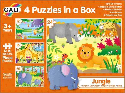 Galt 4 Puzzles in a Box Jungle 3 Yaş+ Yapboz 1005071 - 1