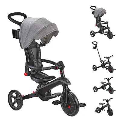 Globber Explorer 4in1 Katlanabilir Bisiklet - Siyah/Gri 732-120 - 1