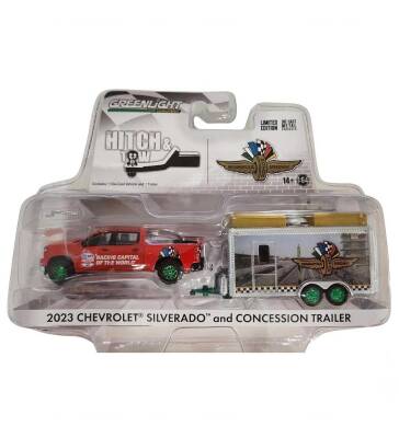 Greenlight 1/64 2023 Chevrolet Silverado And Trailer G-30456 - 2