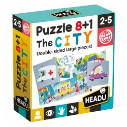 Headu Puzzle 8+1 City (2-5 Yaş) IT20508 - 1