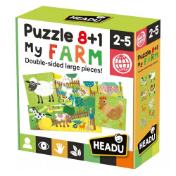 Headu Puzzle 8+1 Farm (2-5 Yaş) IT20867 - 1