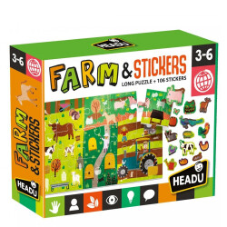 Headu Puzzle + Stickers The Farm (3-6 Yaş) Mu24926 - 1