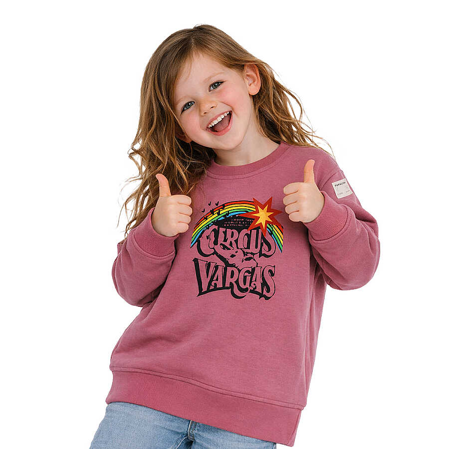HUPALUPA Basic Sweatshirt Dar Kalıp Gül Kurusu Cırcus 9-10 Yaş