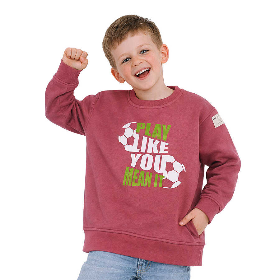 HUPALUPA Basic Sweatshirt Dar Kalıp Gül Kurusu Play Like You 5-6 Yaş