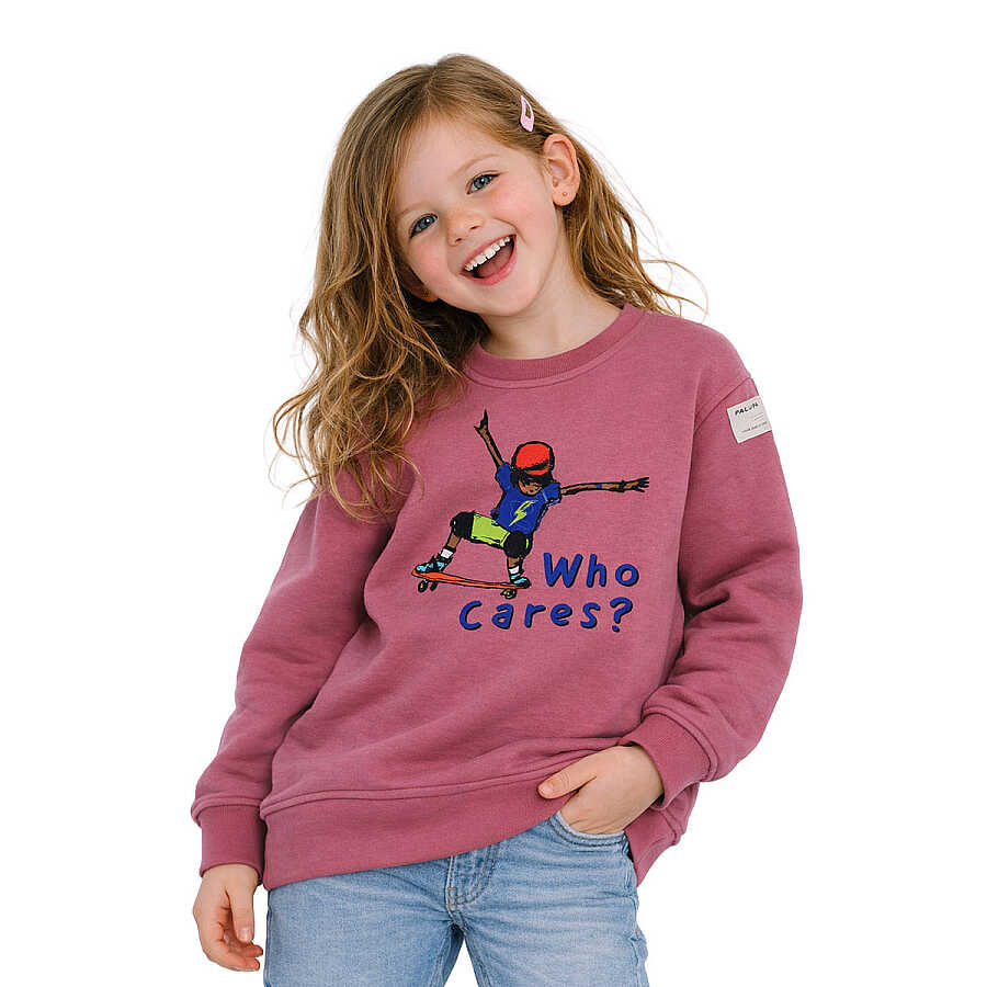 HUPALUPA Basic Sweatshirt Dar Kalıp Gül Kurusu Skate 7-8 Yaş