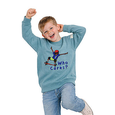 HUPALUPA Basic Sweatshirt Dar Kalıp Ocean Skate 9-10 Yaş - 1