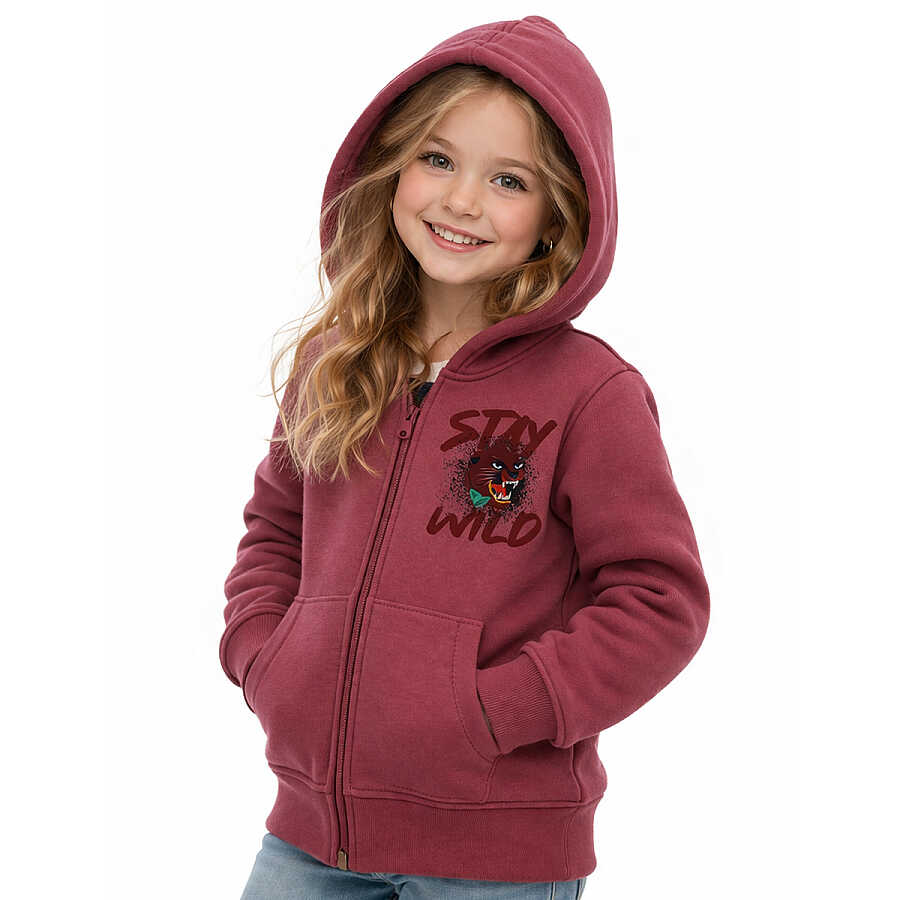 HUPALUPA Kapüşonlu Sweatshirt Dar Kalıp Gül Kurusu Stay 7-8 Yaş