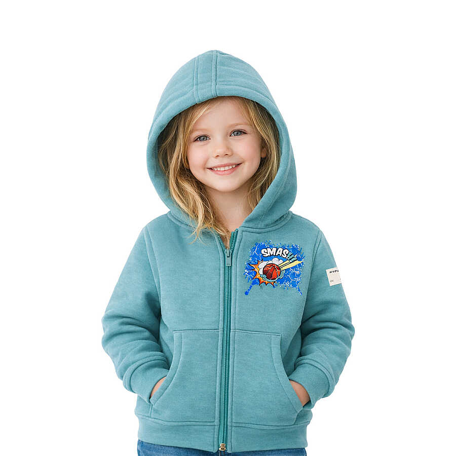 HUPALUPA Kapüşonlu Sweatshirt Dar Kalıp Ocean Smash 7-8 Yaş