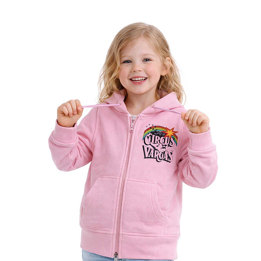 HUPALUPA Kapüşonlu Sweatshirt Dar Kalıp Pembe Cırcus 7-8 Yaş