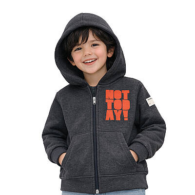 HUPALUPA Kapüşonlu Sweatshirt Dar Kalıp Antrasit Not Today 7-8 Yaş - 1