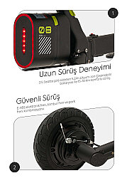 Igofor 3 Tekerlekli Katlanabilir Elektrikli Oturulabilir Scooter Siyah EM301-B - 7