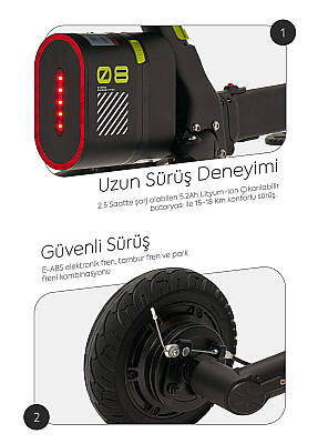 Igofor 3 Tekerlekli Katlanabilir Elektrikli Oturulabilir Scooter Siyah EM301-B - 7