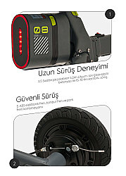 Igofor 3 Tekerlekli Katlanabilir Elektrikli Oturulabilir Scooter Gri EM301-G - 2