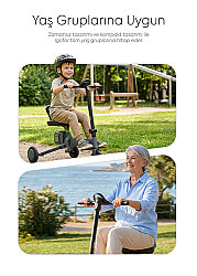 Igofor 3 Tekerlekli Katlanabilir Elektrikli Oturulabilir Scooter Gri EM301-G - 7