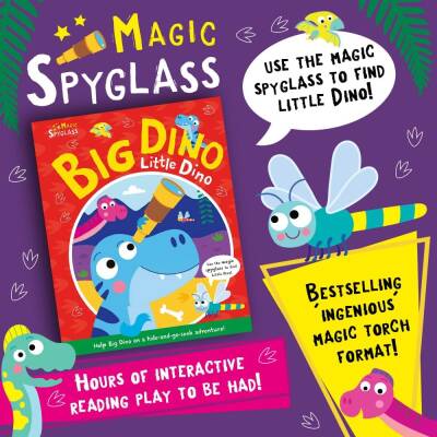 Imagıne That Big Dino Little Dino - Magic Spyglass Board Book - 3