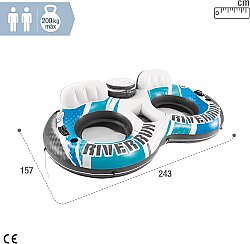 Intex 56827 River Run Çift Taraflı Mavi Fileli Koltuk 243 cm - 5