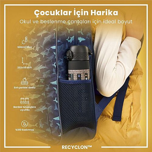 ION8 Geri Dönüştürülmüş Plastik Sızdırmaz İnce Suluk (500 ml) - Recyclon Oyuncu - 2