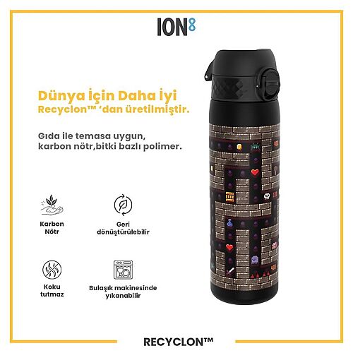 ION8 Geri Dönüştürülmüş Plastik Sızdırmaz İnce Suluk (500 ml) - Recyclon Oyuncu - 5