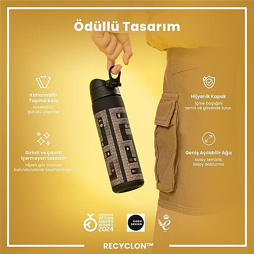 ION8 Geri Dönüştürülmüş Plastik Sızdırmaz İnce Suluk (500 ml) - Recyclon Oyuncu - 6